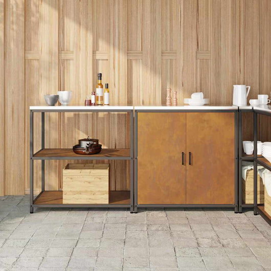 vidaXL Set di Stoccaggio per Cucina 2 pcs Ruggine 180 x 50 x 92 cm