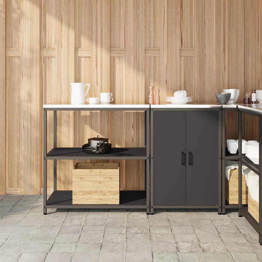 Set di Stoccaggio per Cucina con lo scaffale 2 pz-Armadietto Cucina-Armadietto Cucina Nero 276619