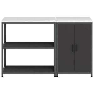 Set di Stoccaggio per Cucina con lo scaffale 2 pz-Armadietto Cucina-Armadietto Cucina Nero 276619