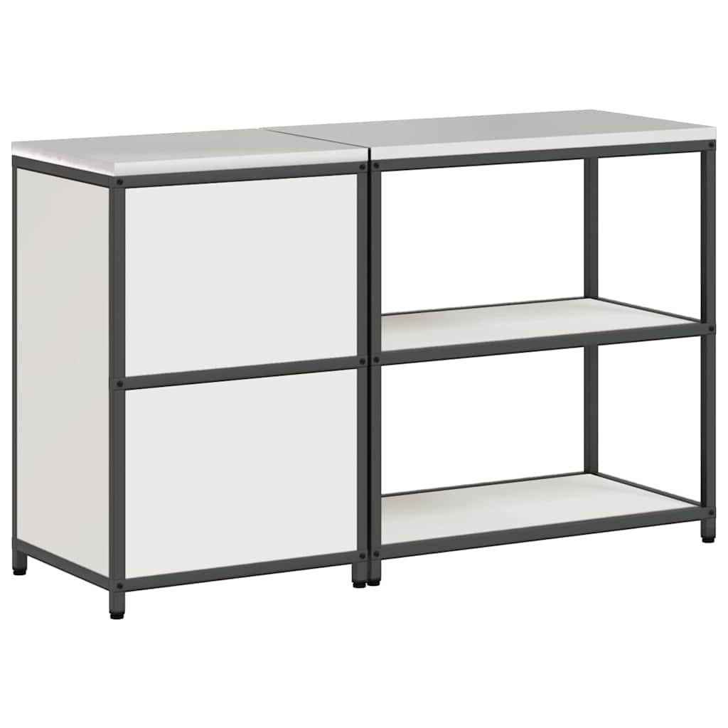 vidaXL Set di Stoccaggio per Cucina 2 pcs Bianco 150 x 50 x 92 cm