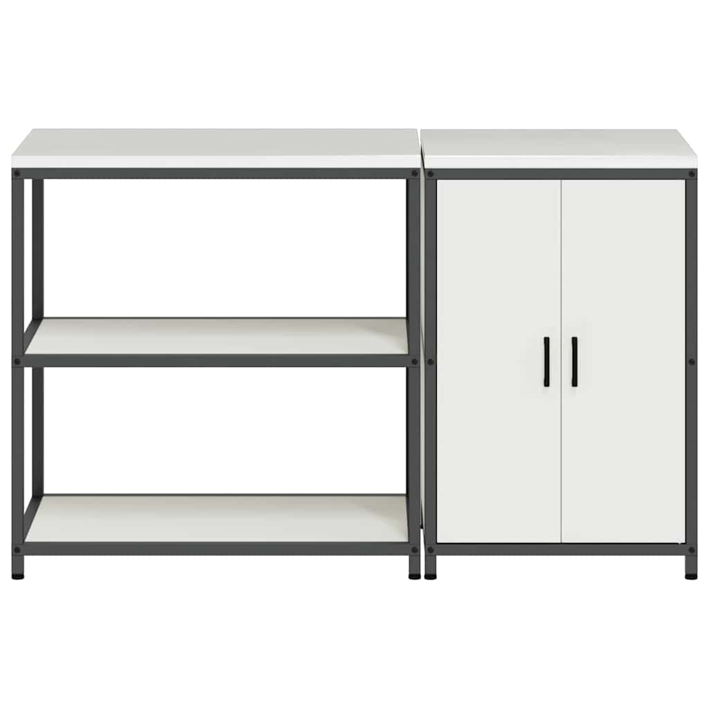 vidaXL Set di Stoccaggio per Cucina 2 pcs Bianco 150 x 50 x 92 cm