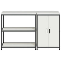 vidaXL Set di Stoccaggio per Cucina 2 pcs Bianco 150 x 50 x 92 cm