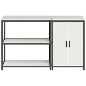 vidaXL Set di Stoccaggio per Cucina 2 pcs Bianco 150 x 50 x 92 cm