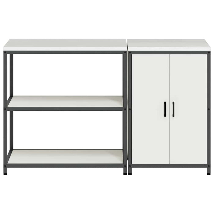vidaXL Set di Stoccaggio per Cucina 2 pcs Bianco 150 x 50 x 92 cm