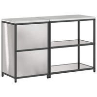 vidaXL Set di Stoccaggio per Cucina 2 pcs Argento 150 x 50 x 92 cm