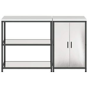vidaXL Set di Stoccaggio per Cucina 2 pcs Argento 150 x 50 x 92 cm