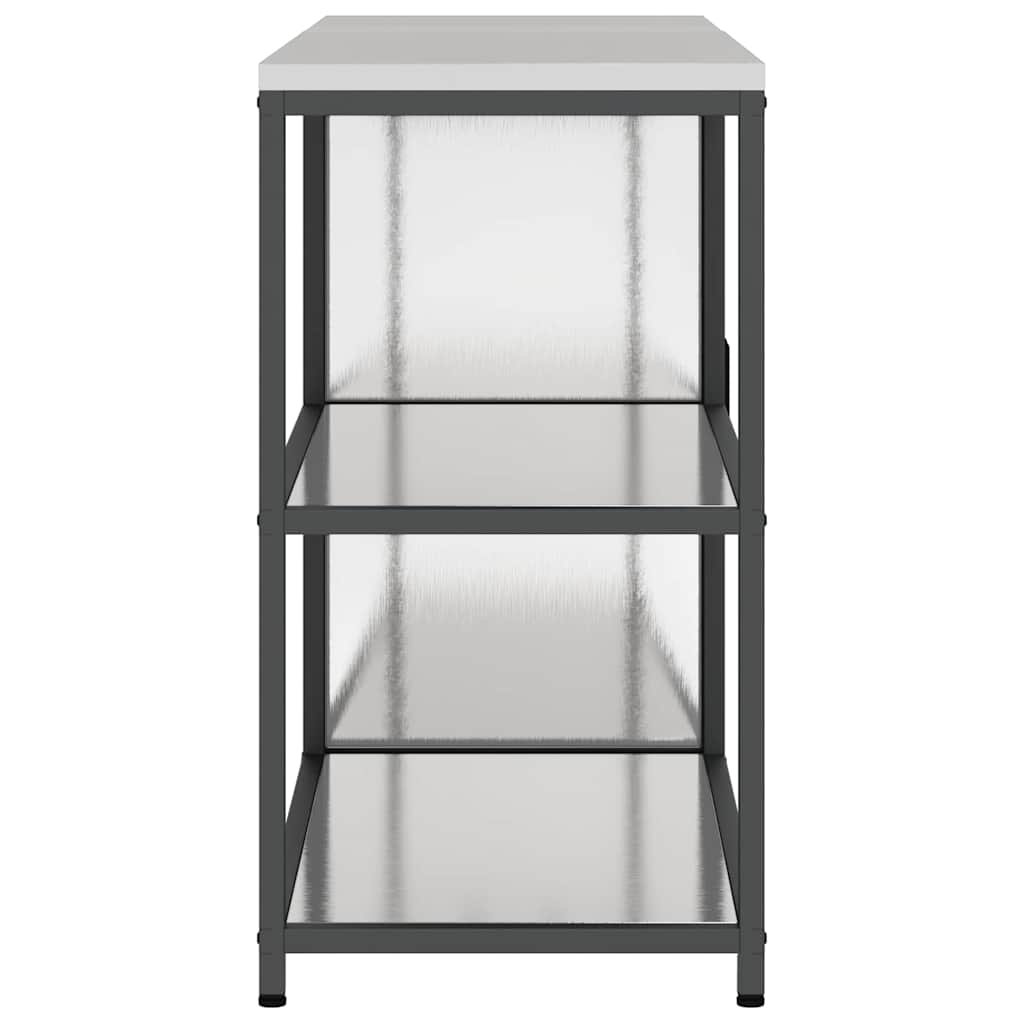 vidaXL Set di Stoccaggio per Cucina 2 pcs Argento 150 x 50 x 92 cm