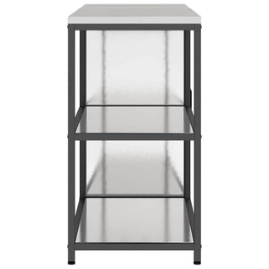 vidaXL Set di Stoccaggio per Cucina 2 pcs Argento 150 x 50 x 92 cm