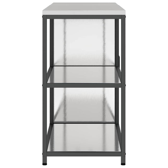 vidaXL Set di Stoccaggio per Cucina 2 pcs Argento 150 x 50 x 92 cm