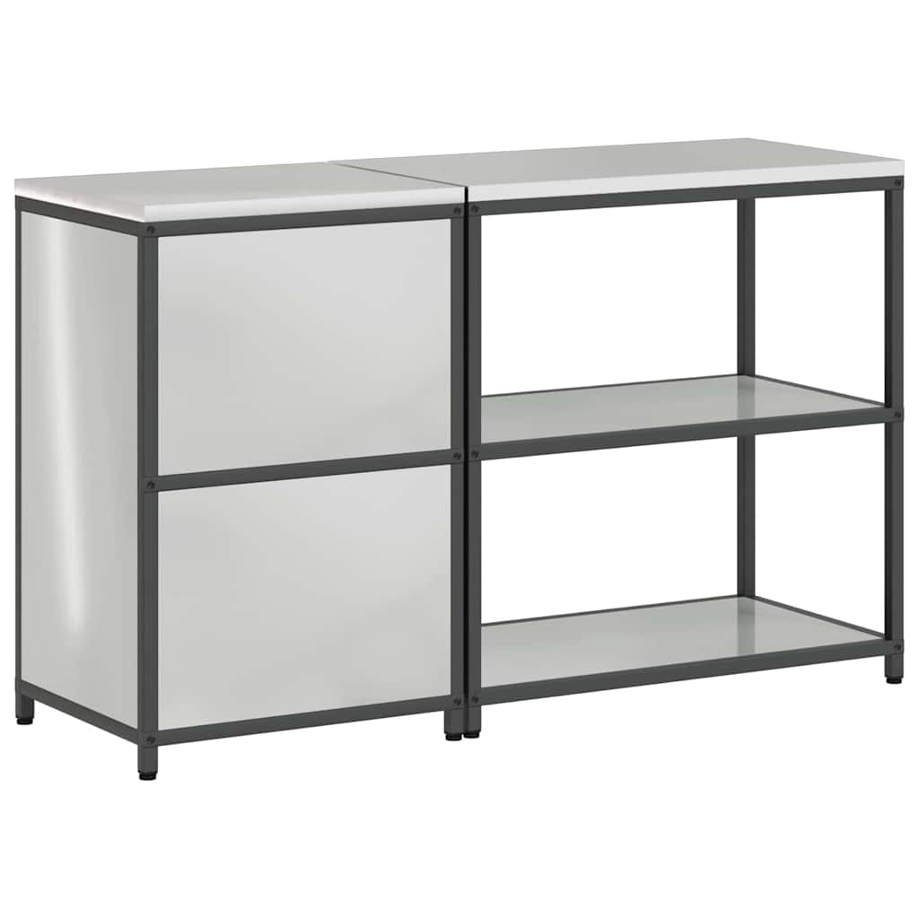 vidaXL Set di Stoccaggio per Cucina 2 pcs Argento 150 x 50 x 92 cm