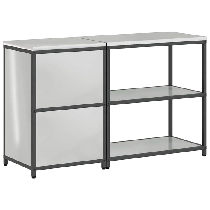 vidaXL Set di Stoccaggio per Cucina 2 pcs Argento 150 x 50 x 92 cm