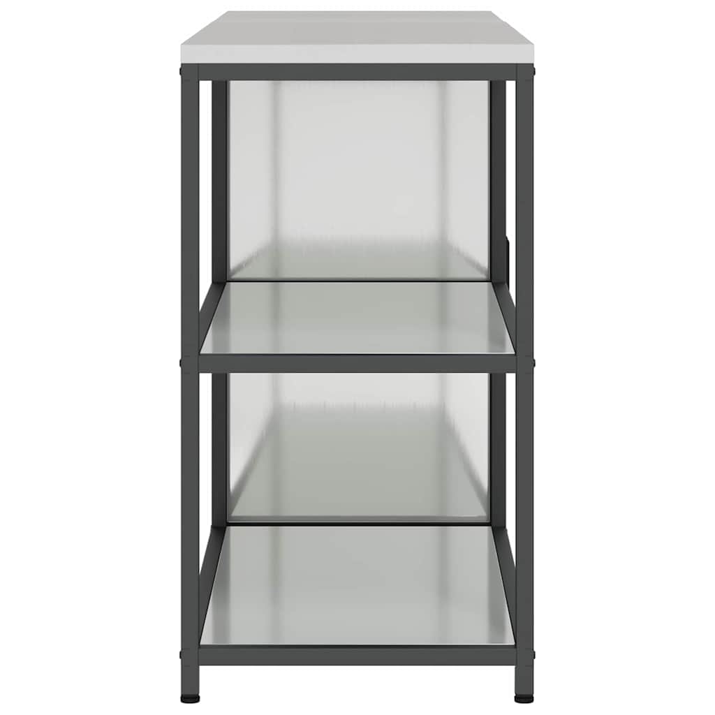 vidaXL Set di Stoccaggio per Cucina 2 pcs Argento 150 x 50 x 92 cm