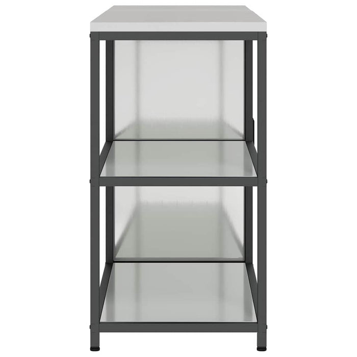 vidaXL Set di Stoccaggio per Cucina 2 pcs Argento 150 x 50 x 92 cm