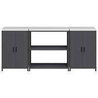 vidaXL Set di Stoccaggio per Cucina 3 pcs Antracite 210 x 50 x 92 cm