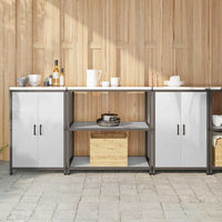 vidaXL Set di Stoccaggio per Cucina 3 pcs Argento 210 x 50 x 92 cm