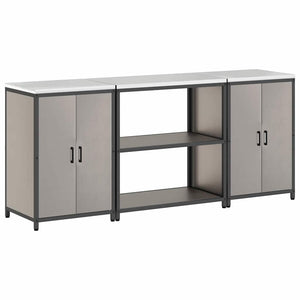 vidaXL Set di Stoccaggio per Cucina 3 pcs Ruggine 210 x 50 x 92 cm