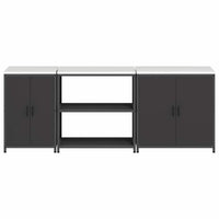 vidaXL Set di Stoccaggio per Cucina Altro 3 pcs Nero 240 x 50 x 92 cm