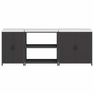 vidaXL Set di Stoccaggio per Cucina Altro 3 pcs Nero 240 x 50 x 92 cm