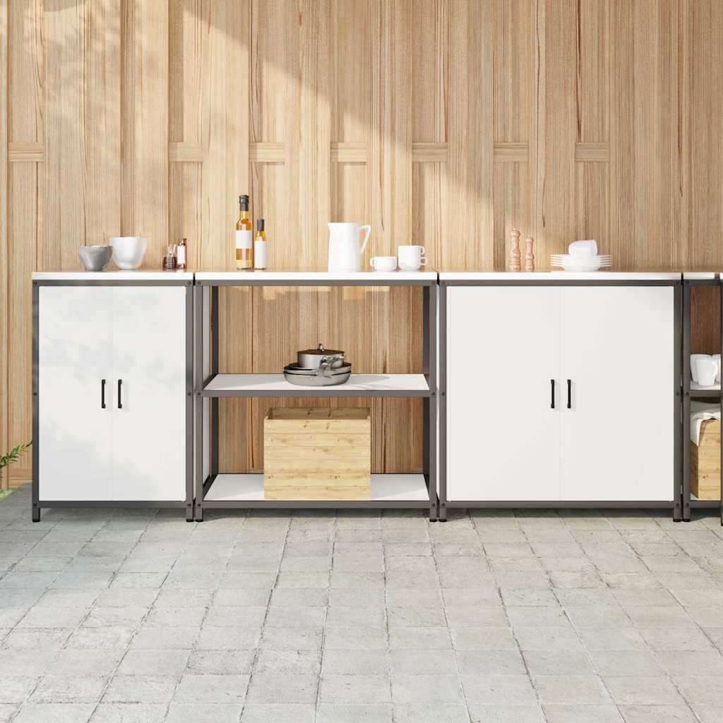 vidaXL Set di Stoccaggio per Cucina 3 pcs Bianco 240 x 50 x 92 cm