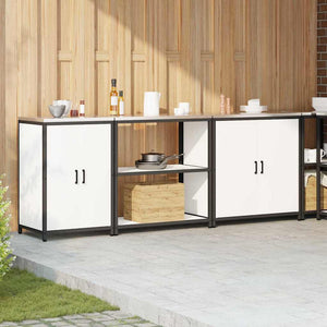 vidaXL Set di Stoccaggio per Cucina 3 pcs Bianco 240 x 50 x 92 cm