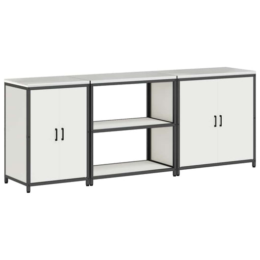 vidaXL Set di Stoccaggio per Cucina 3 pcs Bianco 240 x 50 x 92 cm