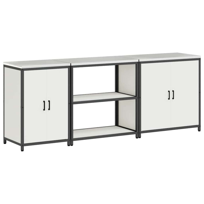 vidaXL Set di Stoccaggio per Cucina 3 pcs Bianco 240 x 50 x 92 cm