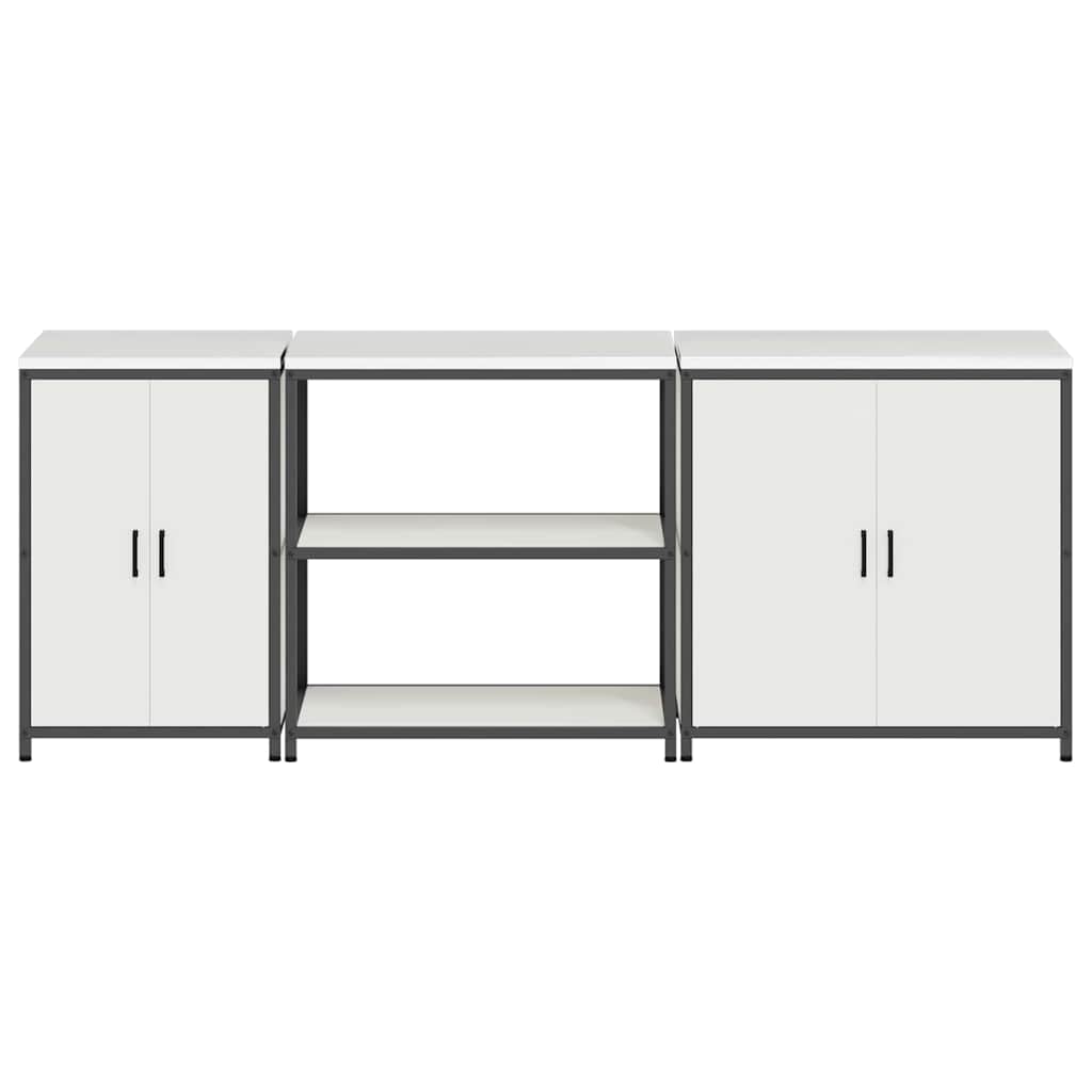 vidaXL Set di Stoccaggio per Cucina 3 pcs Bianco 240 x 50 x 92 cm