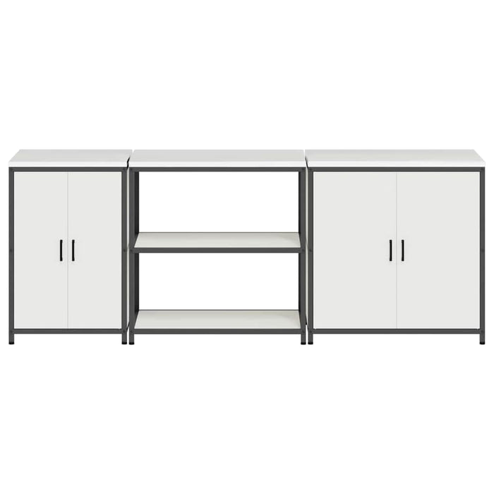 vidaXL Set di Stoccaggio per Cucina 3 pcs Bianco 240 x 50 x 92 cm