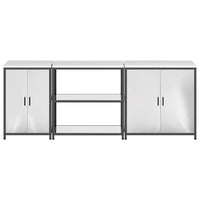 vidaXL Set di Stoccaggio per Cucina 3 pcs Argento 240 x 50 x 92 cm