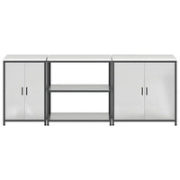 vidaXL Set di Stoccaggio per Cucina 3 pcs Argento 240 x 50 x 92 cm