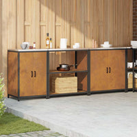 vidaXL Set di Stoccaggio per Cucina 3 pcs Ruggine 240 x 50 x 92 cm