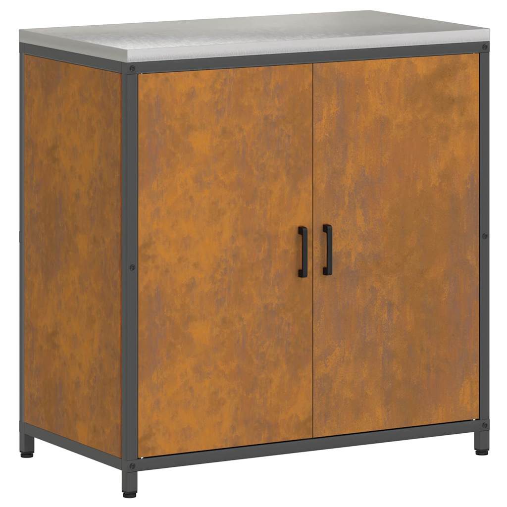 vidaXL Set di Stoccaggio per Cucina 3 pcs Ruggine 240 x 50 x 92 cm