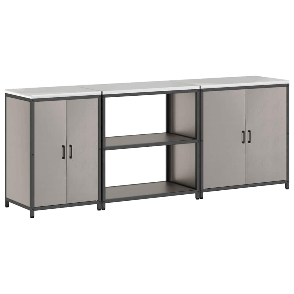 vidaXL Set di Stoccaggio per Cucina 3 pcs Ruggine 240 x 50 x 92 cm