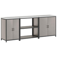 vidaXL Set di Stoccaggio per Cucina 3 pcs Ruggine 240 x 50 x 92 cm