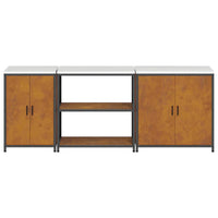 vidaXL Set di Stoccaggio per Cucina 3 pcs Ruggine 240 x 50 x 92 cm