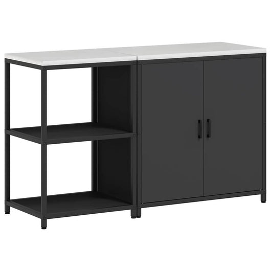 vidaXL Set di Stoccaggio per Cucina 2 pcs Nero 150 x 50 x 92 cm