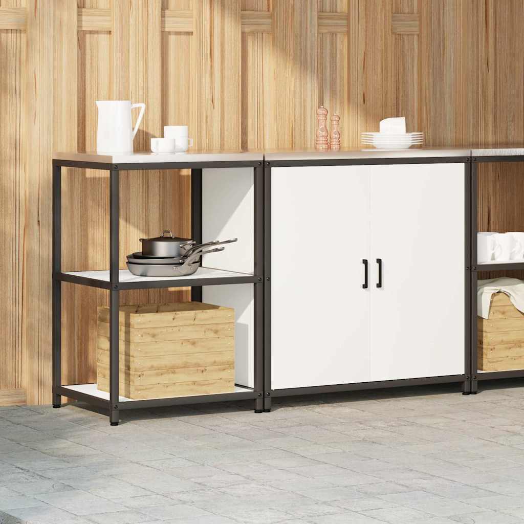 vidaXL Set di Stoccaggio per Cucina 2 pcs Bianco 150 x 50 x 92 cm