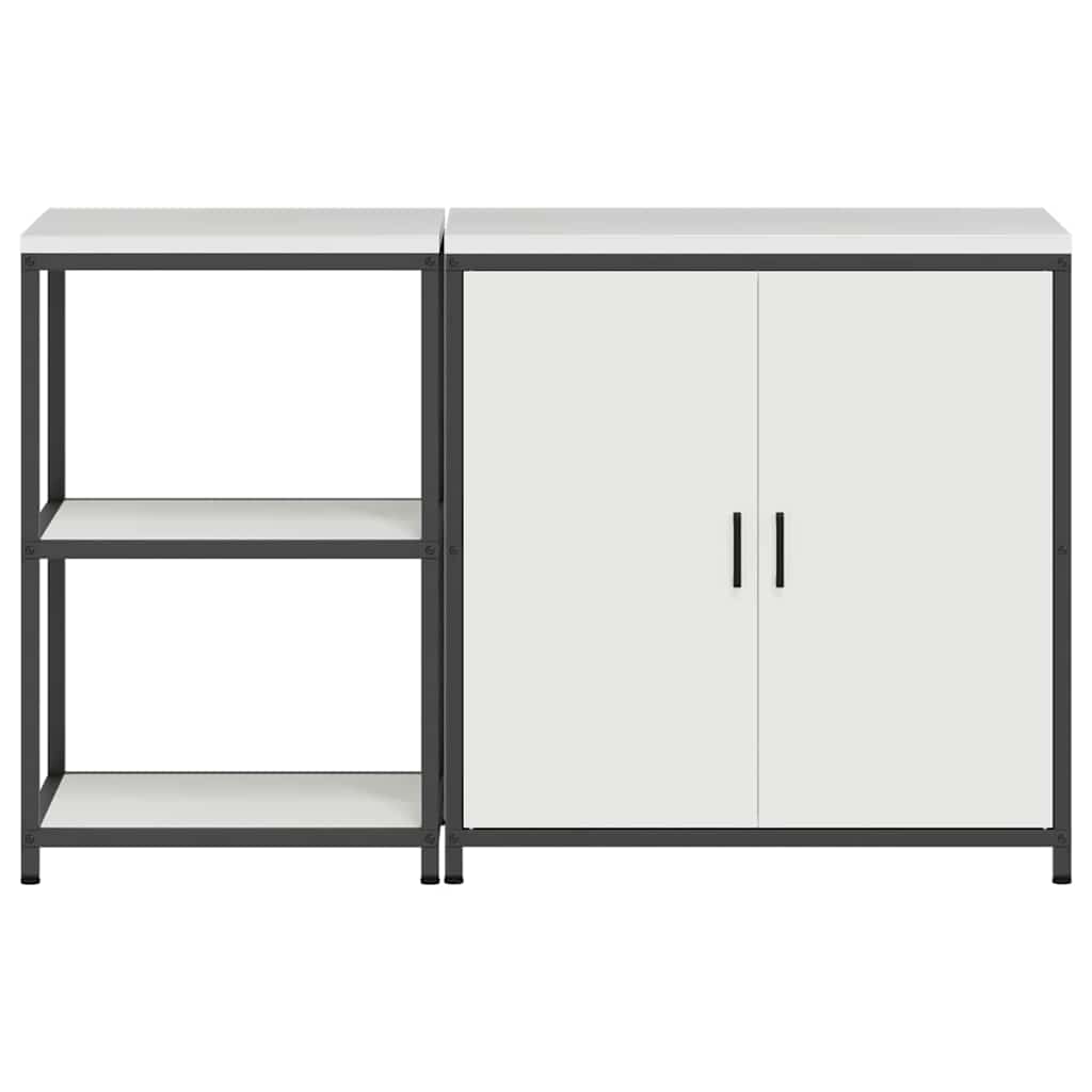 vidaXL Set di Stoccaggio per Cucina 2 pcs Bianco 150 x 50 x 92 cm