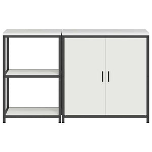 vidaXL Set di Stoccaggio per Cucina 2 pcs Bianco 150 x 50 x 92 cm