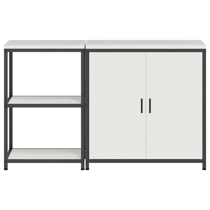 vidaXL Set di Stoccaggio per Cucina 2 pcs Bianco 150 x 50 x 92 cm