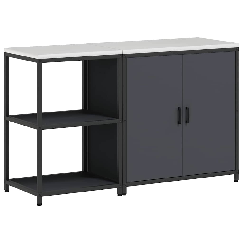 vidaXL Set di Stoccaggio per Cucina 2 pcs Antracite 150 x 50 x 92 cm