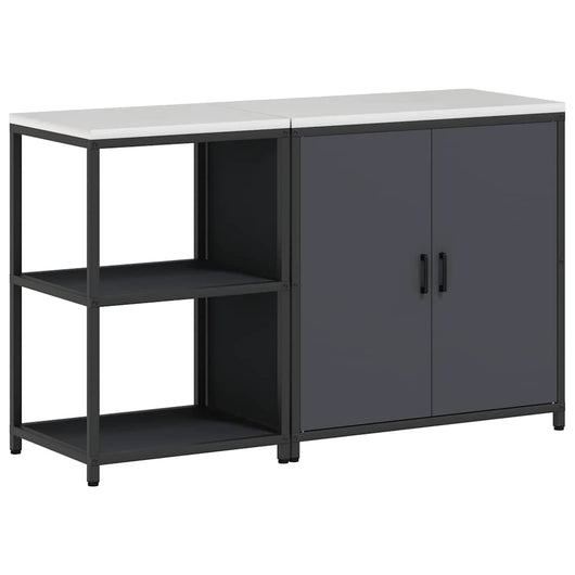 vidaXL Set di Stoccaggio per Cucina 2 pcs Antracite 150 x 50 x 92 cm