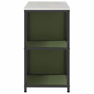 vidaXL Set di Stoccaggio per Cucina 2 pcs Verde oliva 150 x 50 x 92 cm