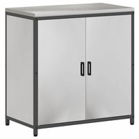 vidaXL Set di Stoccaggio per Cucina 2 pcs Argento 150 x 50 x 92 cm