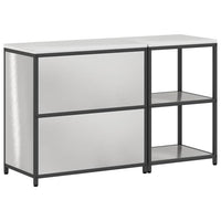 vidaXL Set di Stoccaggio per Cucina 2 pcs Argento 150 x 50 x 92 cm