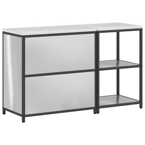 vidaXL Set di Stoccaggio per Cucina 2 pcs Argento 150 x 50 x 92 cm