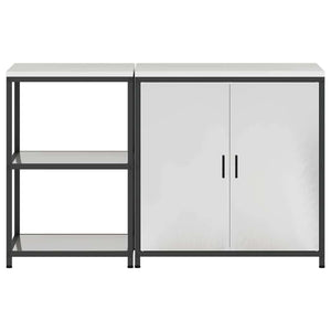 vidaXL Set di Stoccaggio per Cucina 2 pcs Argento 150 x 50 x 92 cm