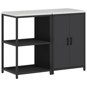 Set di Stoccaggio per Cucina con lo scaffale 2 pz-Armadietto Cucina-Armadietto Cucina Nero 122614