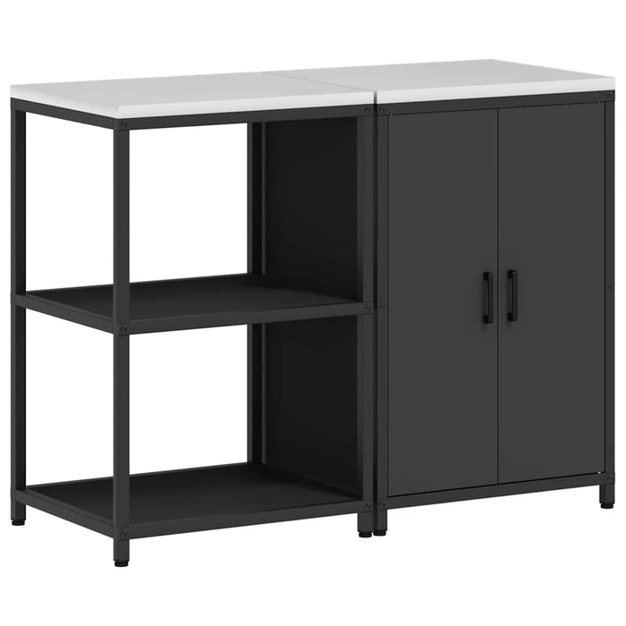 Set di Stoccaggio per Cucina con lo scaffale 2 pz-Armadietto Cucina-Armadietto Cucina Nero 122614