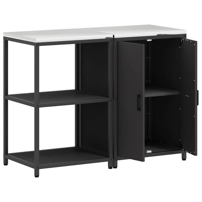 Set di Stoccaggio per Cucina con lo scaffale 2 pz-Armadietto Cucina-Armadietto Cucina Nero 122614
